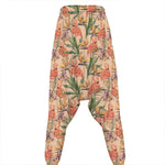 Vintage Flamingo Pattern Print Hammer Pants