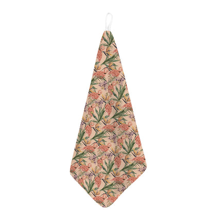 Vintage Flamingo Pattern Print Hand Towel