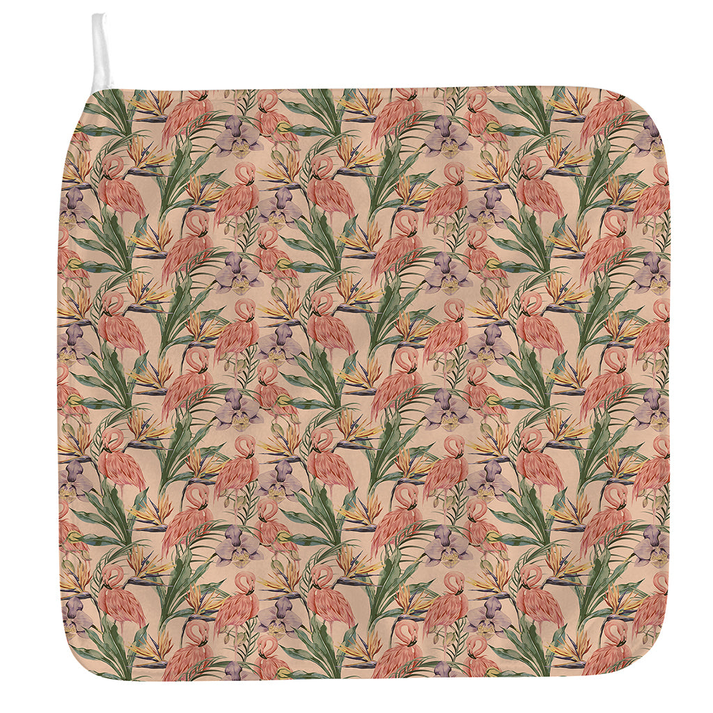 Vintage Flamingo Pattern Print Hand Towel