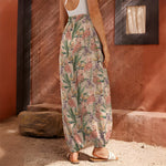 Vintage Flamingo Pattern Print Harem Pants