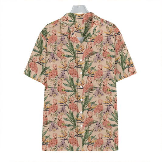 Vintage Flamingo Pattern Print Hawaiian Shirt