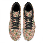 Vintage Flamingo Pattern Print High Top Leather Sneakers