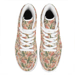 Vintage Flamingo Pattern Print High Top Leather Sneakers