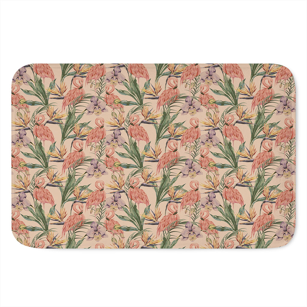 Vintage Flamingo Pattern Print Indoor Door Mat