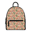 Vintage Flamingo Pattern Print Leather Backpack