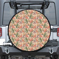 Vintage Flamingo Pattern Print Leather Spare Tire Cover