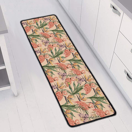Vintage Flamingo Pattern Print Long Kitchen Mat
