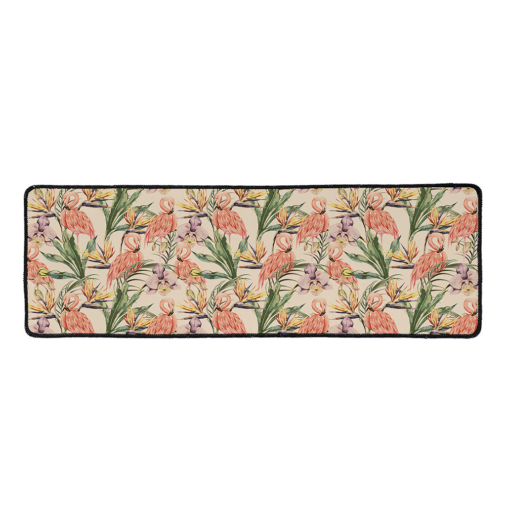 Vintage Flamingo Pattern Print Long Kitchen Mat