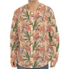 Vintage Flamingo Pattern Print Long Sleeve Baseball Jersey