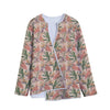 Vintage Flamingo Pattern Print Long Sleeve Short Coat