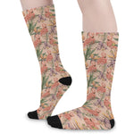 Vintage Flamingo Pattern Print Long Socks
