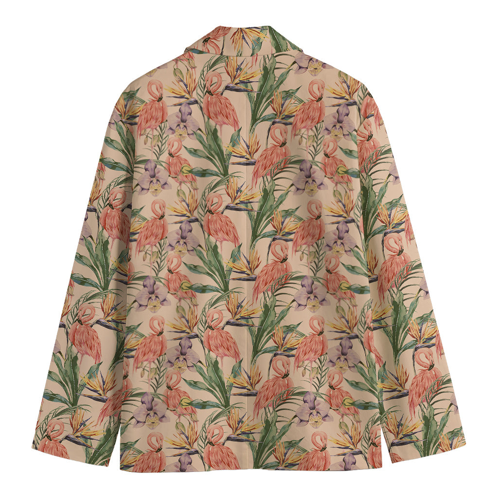 Vintage Flamingo Pattern Print Men's Blazer