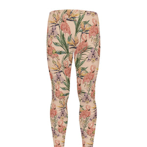 Vintage Flamingo Pattern Print Men's leggings