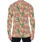 Vintage Flamingo Pattern Print Men's Long Sleeve T-Shirt