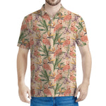 Vintage Flamingo Pattern Print Men's Polo Shirt