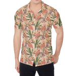 Vintage Flamingo Pattern Print Men's Shirt
