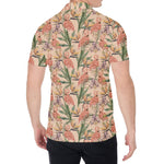 Vintage Flamingo Pattern Print Men's Shirt