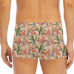 Vintage Flamingo Pattern Print Men's Short Boxer Briefs