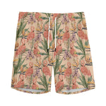 Vintage Flamingo Pattern Print Men's Sports Shorts