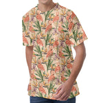Vintage Flamingo Pattern Print Men's Velvet T-Shirt