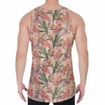 Vintage Flamingo Pattern Print Men's Velvet Tank Top