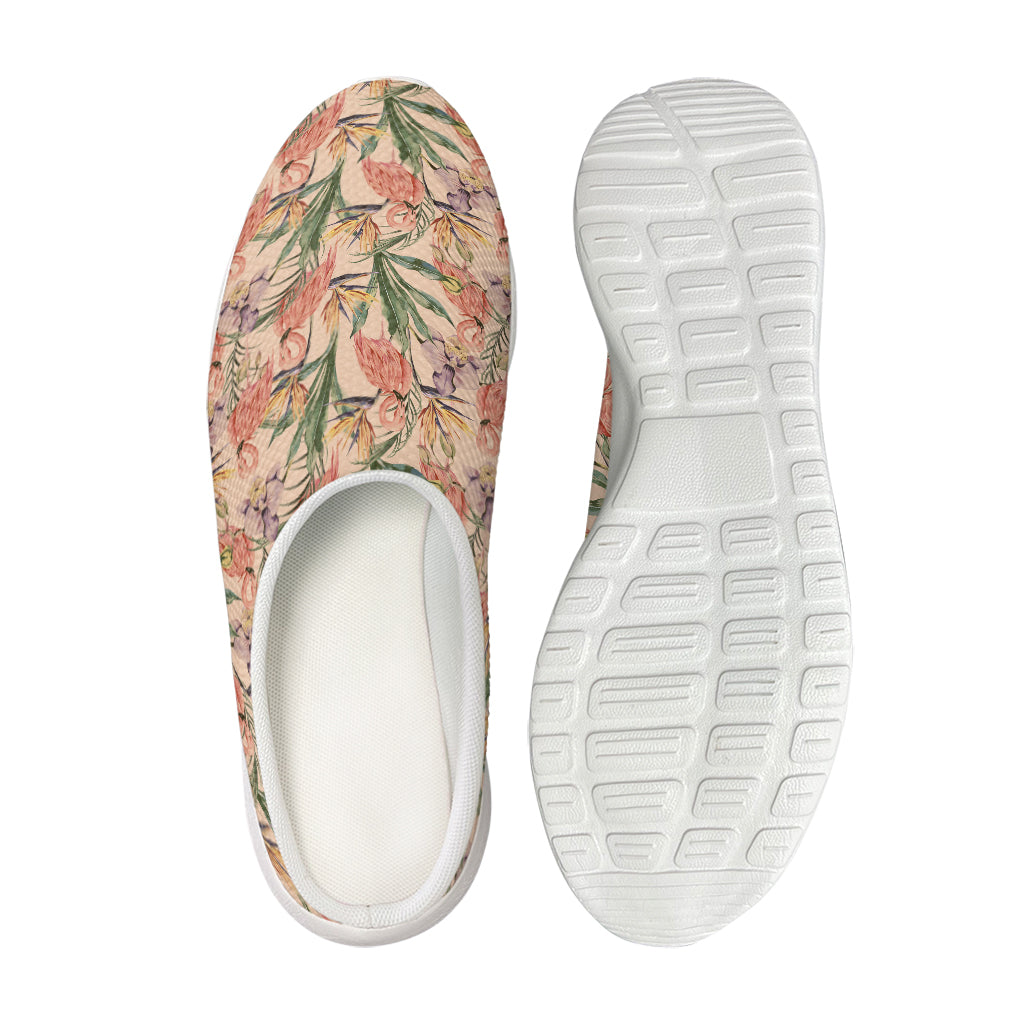 Vintage Flamingo Pattern Print Mesh Casual Shoes