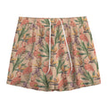 Vintage Flamingo Pattern Print Mesh Shorts