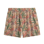 Vintage Flamingo Pattern Print Mesh Shorts