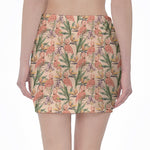 Vintage Flamingo Pattern Print Pencil Mini Skirt