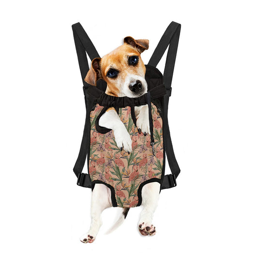 Vintage Flamingo Pattern Print Pet Carrier Backpack