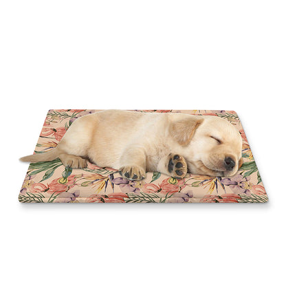 Vintage Flamingo Pattern Print Pet Cooling Mat Cover
