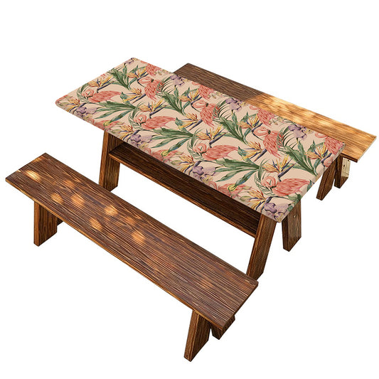 Vintage Flamingo Pattern Print Picnic Table Cover