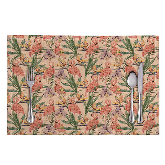 Vintage Flamingo Pattern Print Placemat
