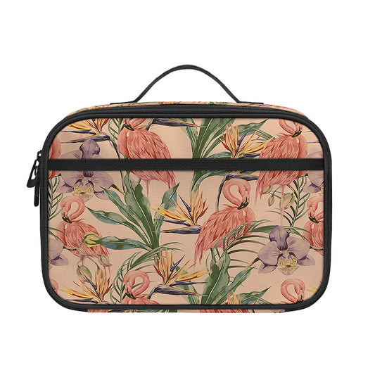 Vintage Flamingo Pattern Print Portable Lunch Bag