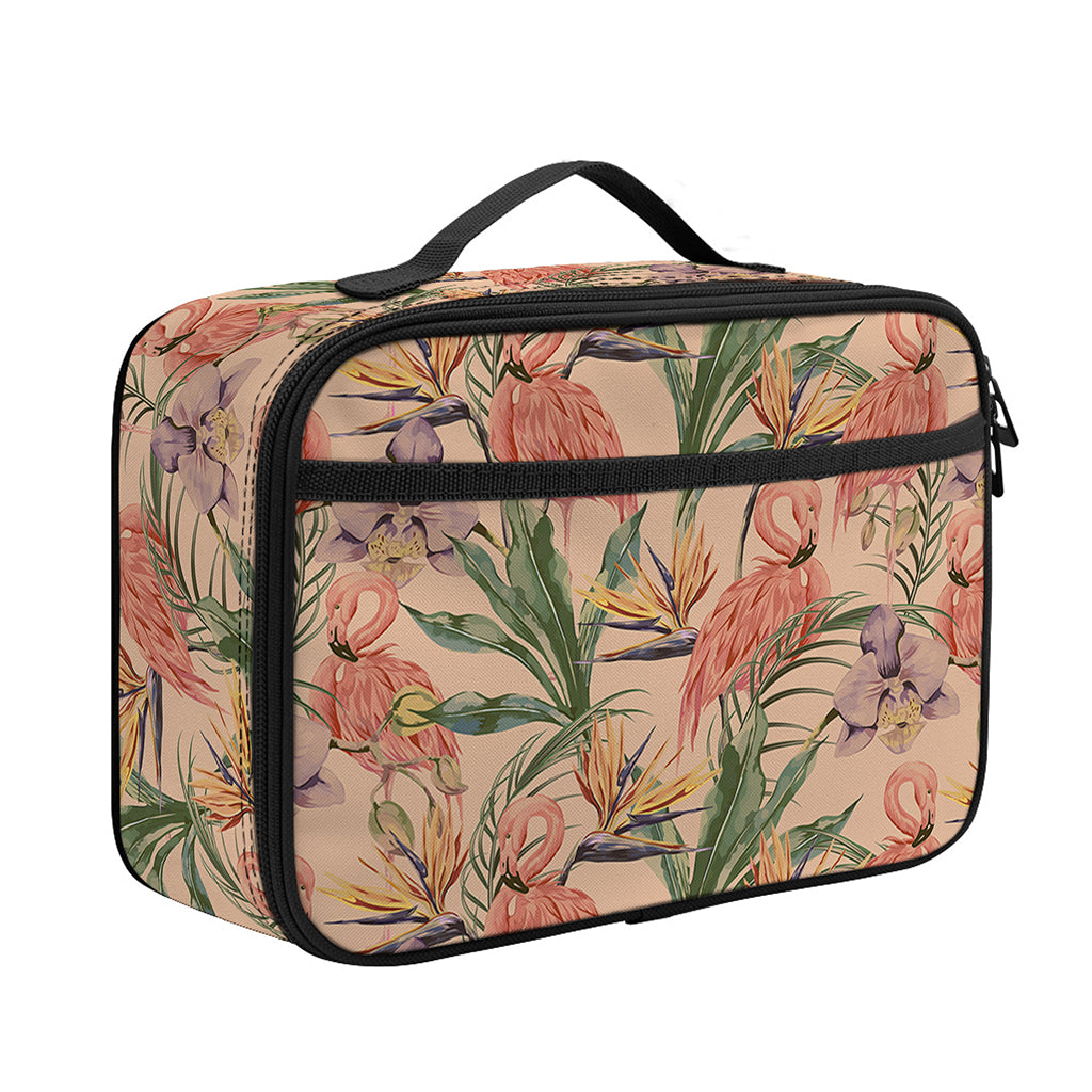 Vintage Flamingo Pattern Print Portable Lunch Bag