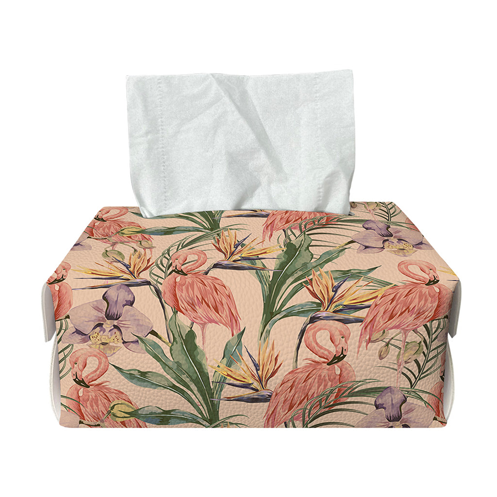 Vintage Flamingo Pattern Print Rectangle Tissue Box Cover