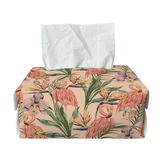 Vintage Flamingo Pattern Print Rectangle Tissue Box Cover