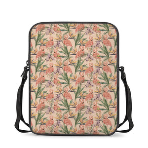 Vintage Flamingo Pattern Print Rectangular Crossbody Bag