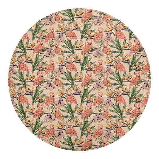 Vintage Flamingo Pattern Print Round Blanket