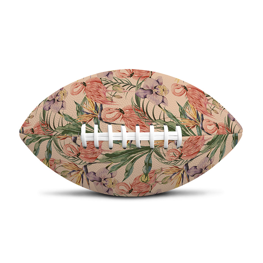 Vintage Flamingo Pattern Print Rugby Ball