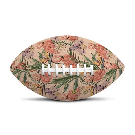Vintage Flamingo Pattern Print Rugby Ball