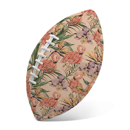 Vintage Flamingo Pattern Print Rugby Ball