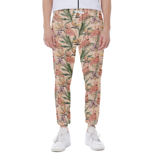 Vintage Flamingo Pattern Print Scuba Joggers