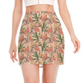 Vintage Flamingo Pattern Print Side Slit Mini Skirt