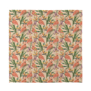 Vintage Flamingo Pattern Print Silk Bandana