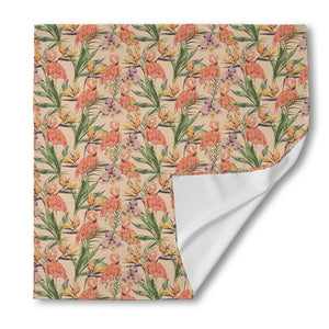 Vintage Flamingo Pattern Print Silk Bandana