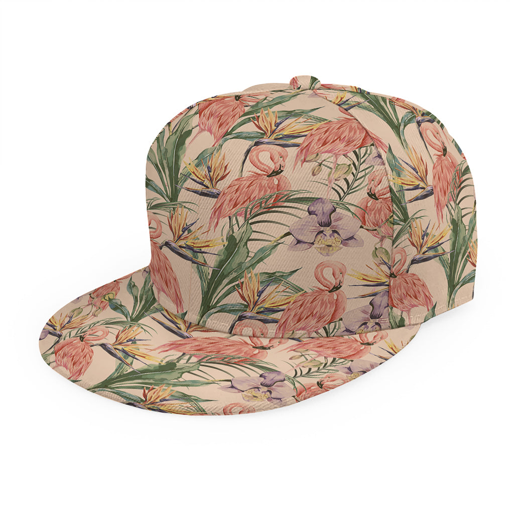 Vintage Flamingo Pattern Print Snapback Cap