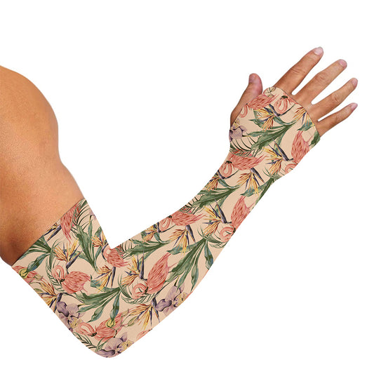 Vintage Flamingo Pattern Print Sun Protection Arm Sleeves