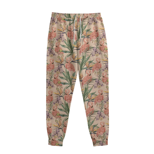 Vintage Flamingo Pattern Print Sweatpants