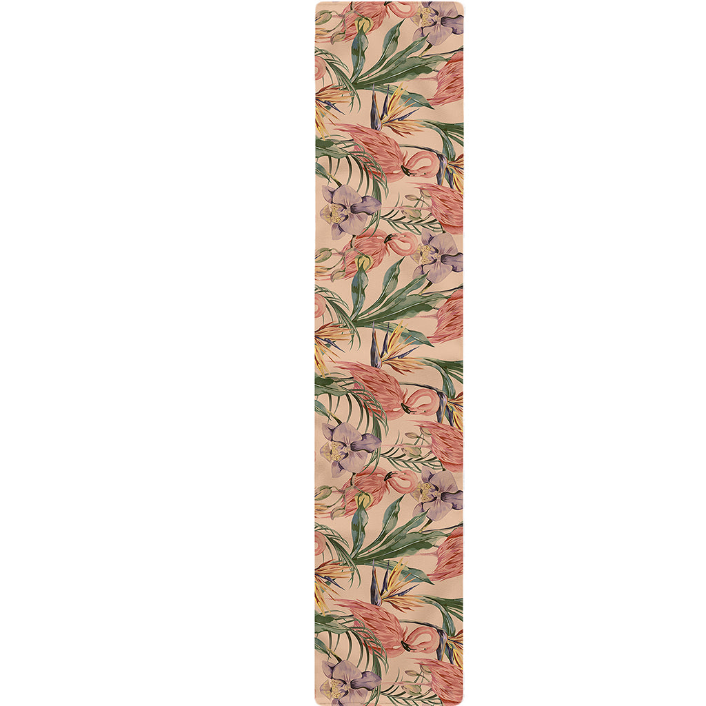 Vintage Flamingo Pattern Print Table Runner